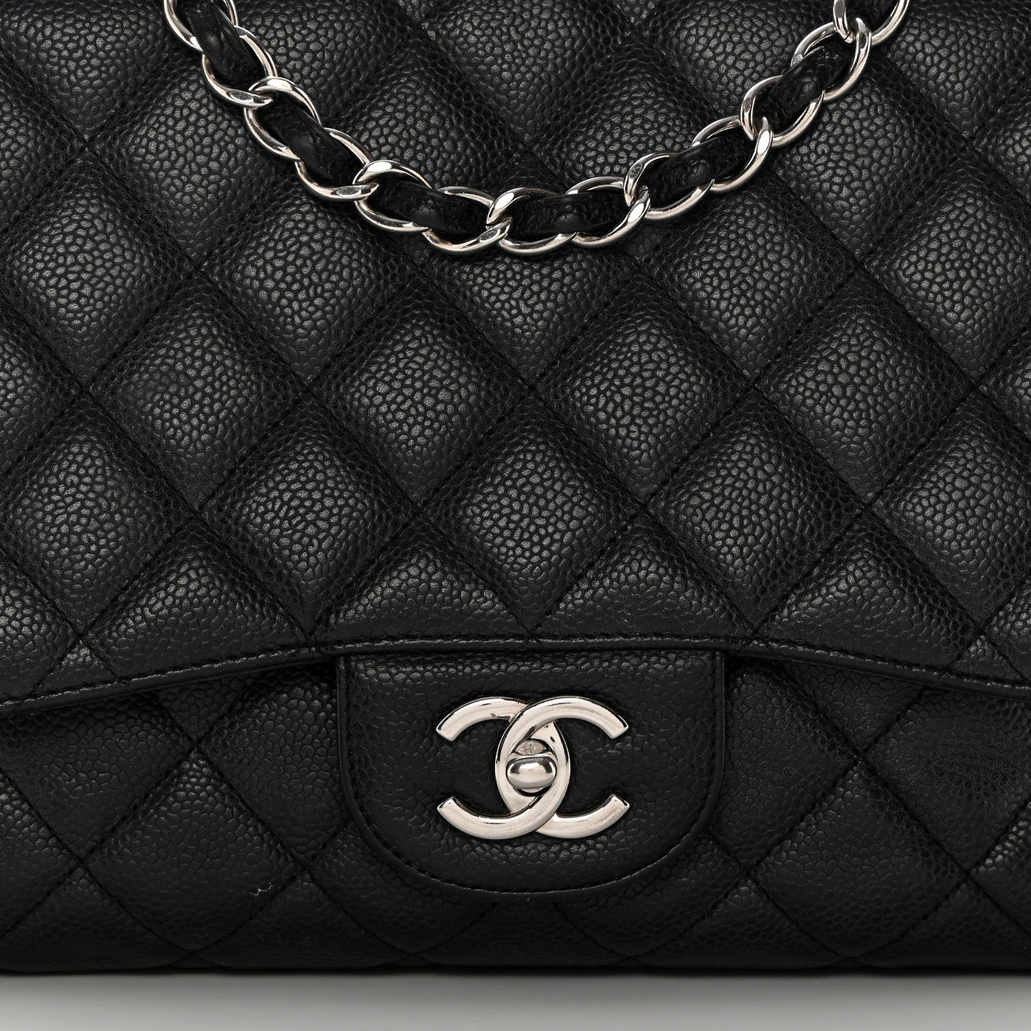 Chanel Caviar Quilted Jumbo Single Flap Black 8 of 18
