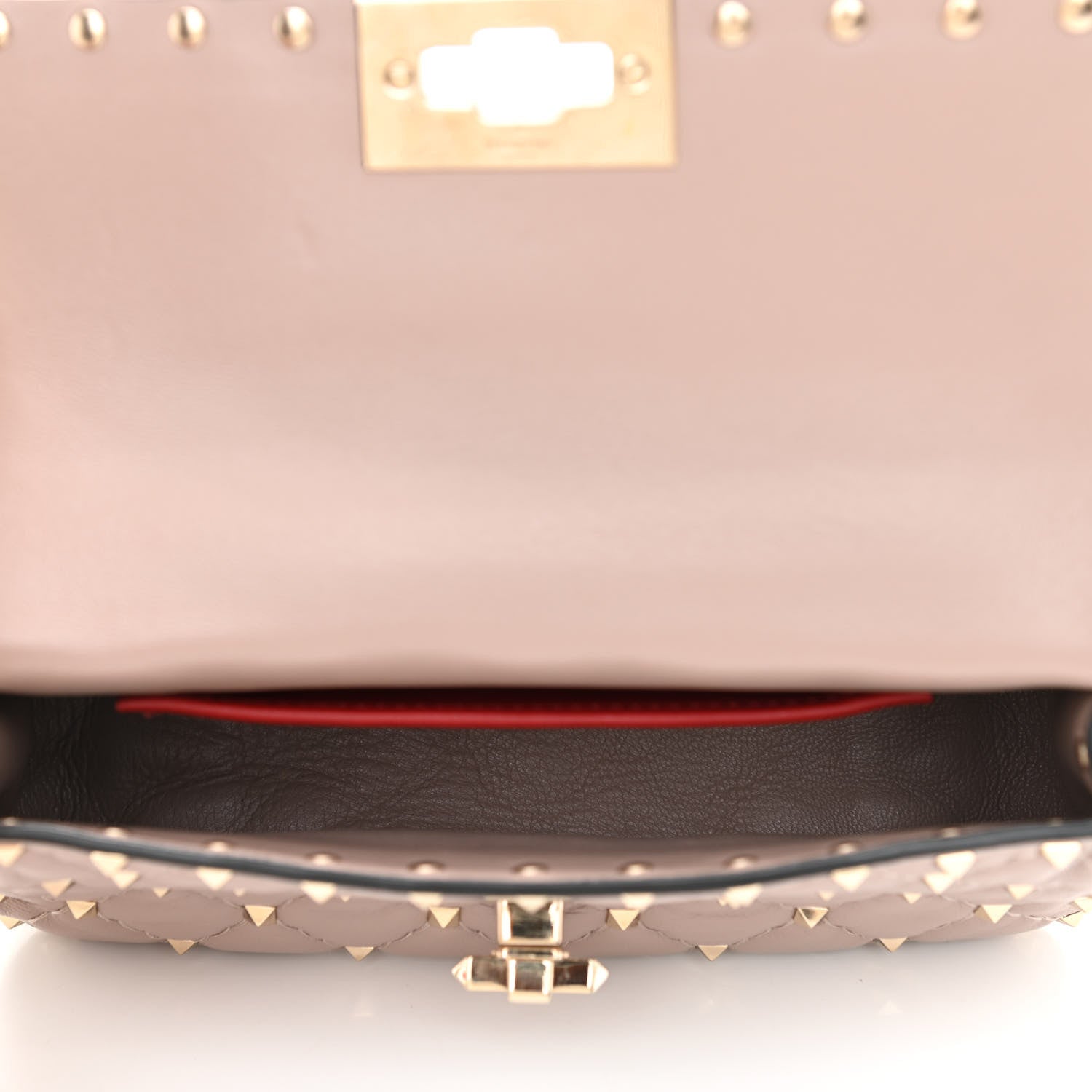 Valentino Garavani Nappa Small Rockstud Spike Shoulder Bag Poudre 5 of 7