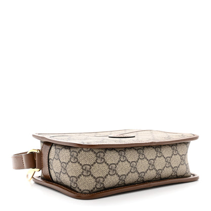 Gucci GG Supreme Monogram Azalea Calfskin Mini Retro Interlocking G Shoulder Bag Beige Ebony Brown Sugar 4 of 11