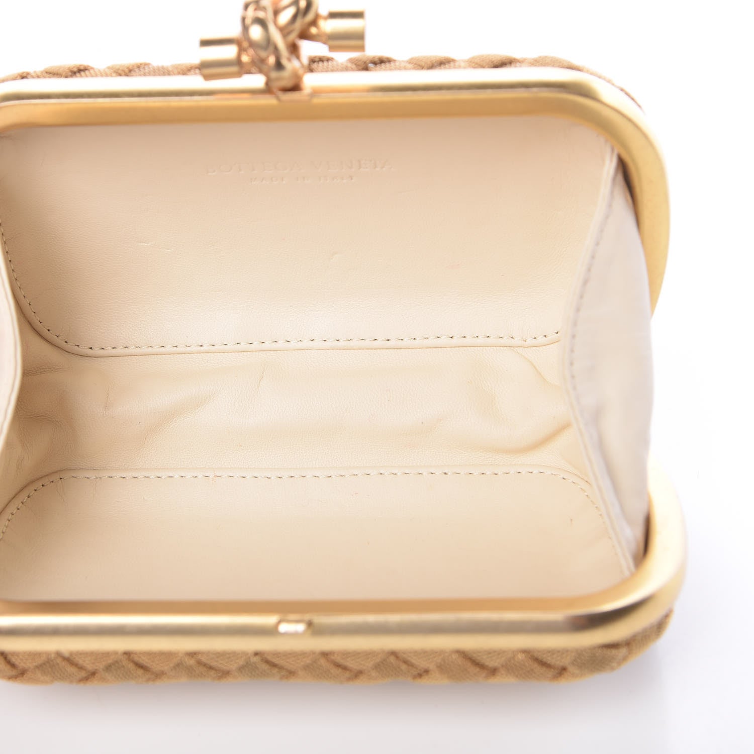 Bottega Veneta Intreccio Oro Bruciato Knot Clutch 5 of 8
