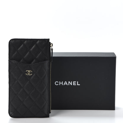 Chanel Caviar Quilted Classic Flat Wallet Pouch Black 9 of 9