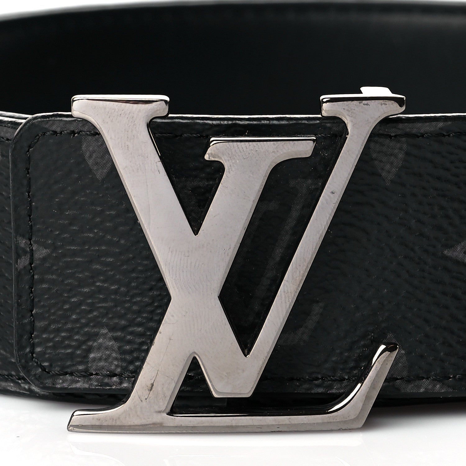 Louis Vuitton Monogram Eclipse Taigarama 40mm LV Initiales Reversible Belt 90 36 Black 2 of 8