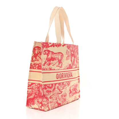 Christian Dior Straw Dioriviera Tote Pink 3 of 8