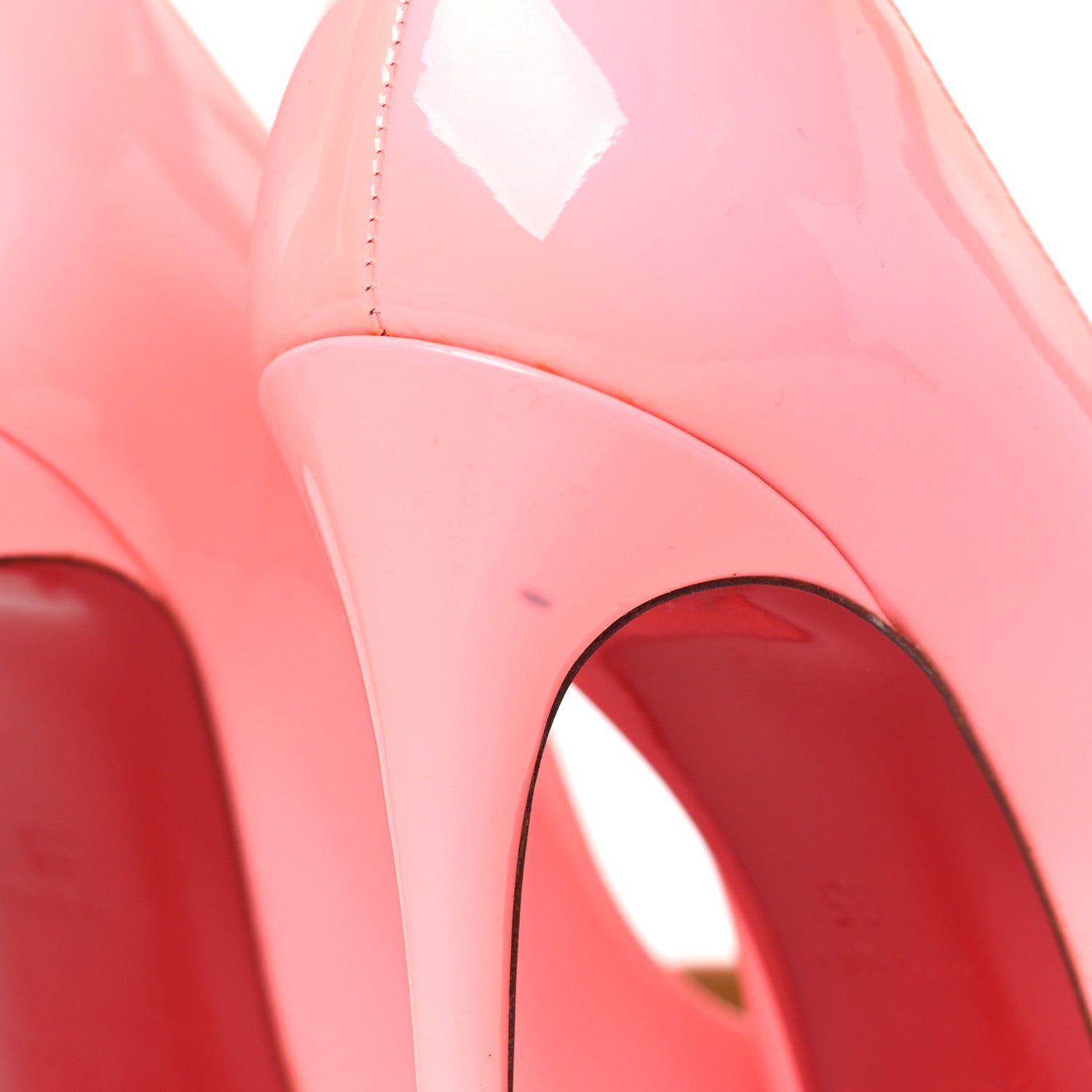 Christian Louboutin Patent Pigalle Follies 100 Pumps 35 Flamingo 8 of 9