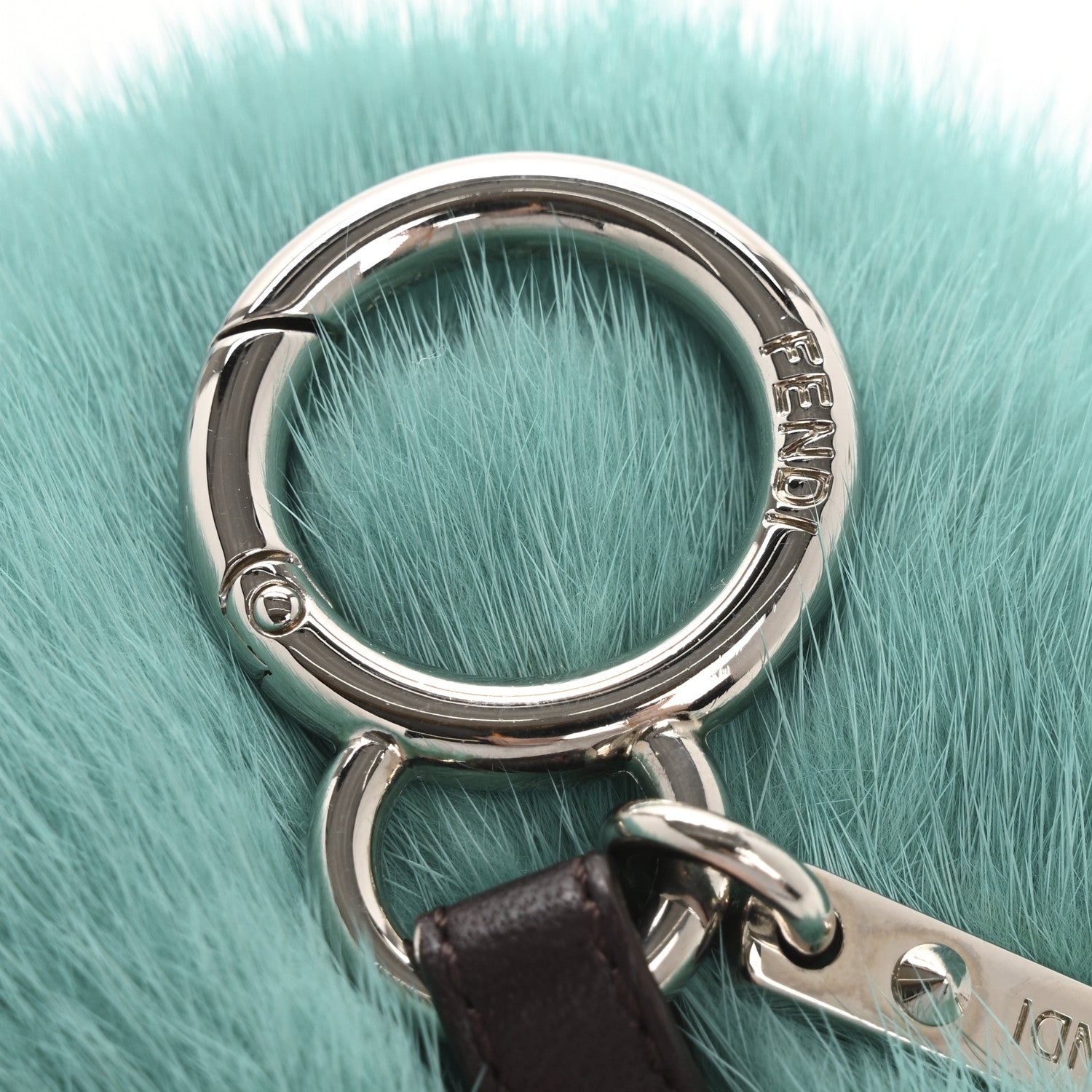 Fendi Shiny Nappa Mink Fox Fur Crystal QuTweet Dazzling Bag Bug Charm Bordeaux Seashell Multicolor 3 of 5