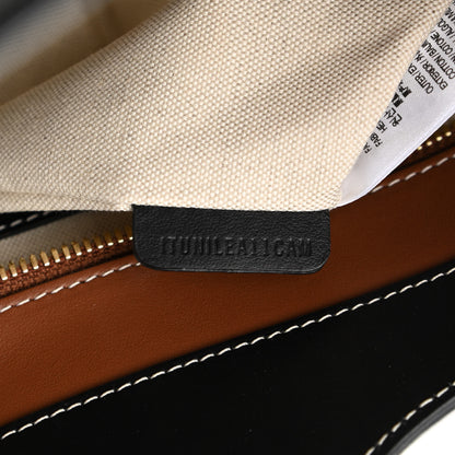 Burberry Canvas Smooth Calfskin Two Tone Medium Pocket Bag Black 7 of 8