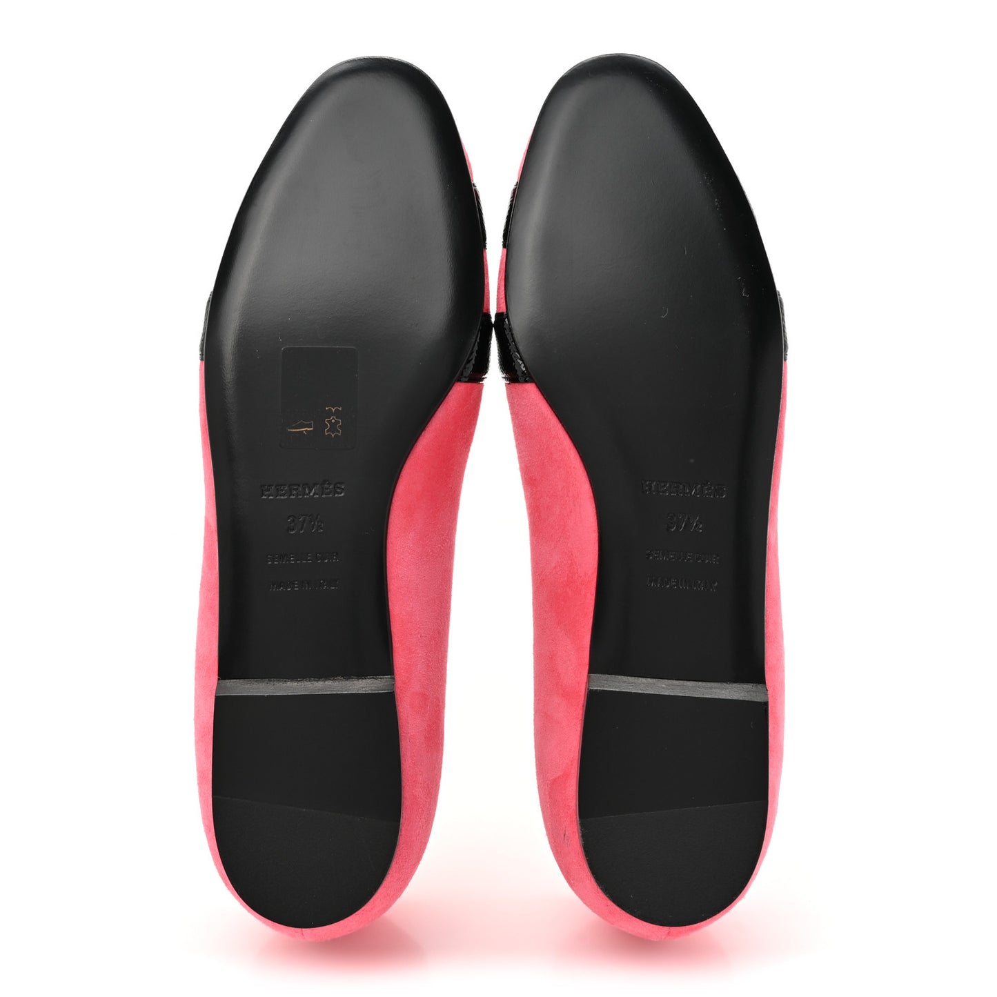 Velvet Goatskin Patent Epsom Nice Ballerina Flats 37.5 Fuchsia Black
