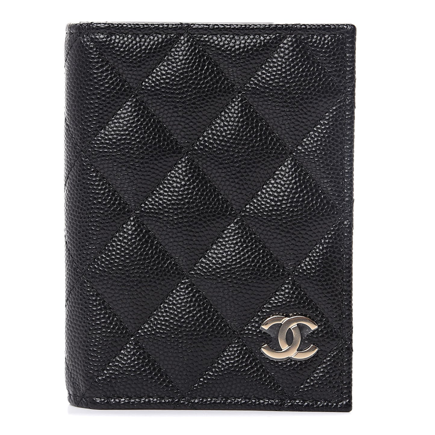Caviar Quilted Card Holder Wallet Black