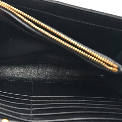 Saint Laurent Grain De Poudre Matelasse Chevron Monogram Chain Wallet Black 6 of 15
