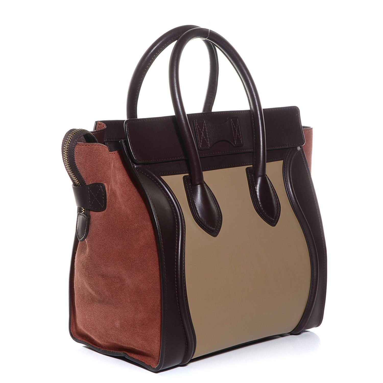 Celine Smooth Calfskin Suede Mini Tri-Color Luggage Beige 3 of 9