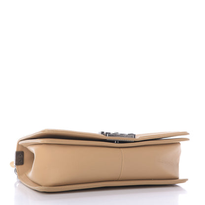 Chanel Calfskin Chevron Medium Boy Flap Beige 4 of 10