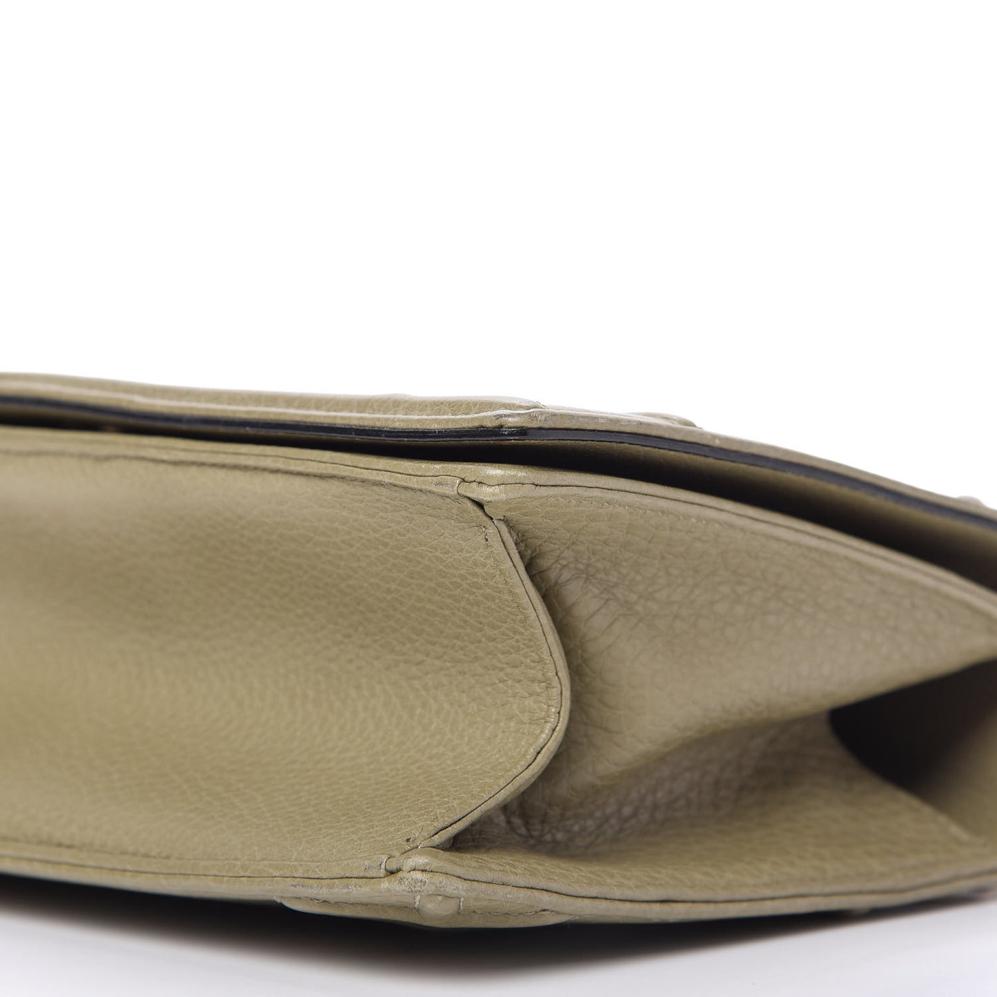 Grained Calfskin Medium Diorama Flap Bag Grey Green