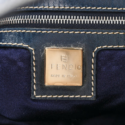 Fendi Zucchino Half Moon Baguette Navy Blue 6 of 11