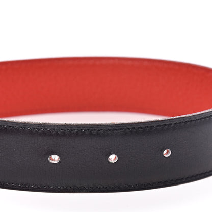 Hermes Box Togo 32mm H Belt 75 Black Rouge Garance 4 of 9