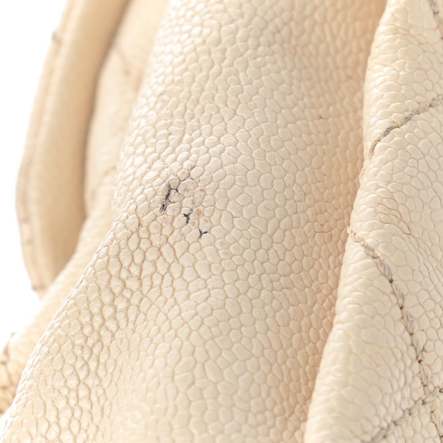Caviar Quilted Medium Simply CC Flap White