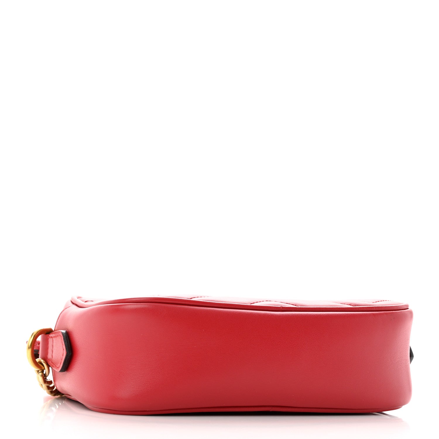 Gucci Calfskin Matelasse Mini GG Marmont Chain Shoulder Bag Hibiscus Red 4 of 10