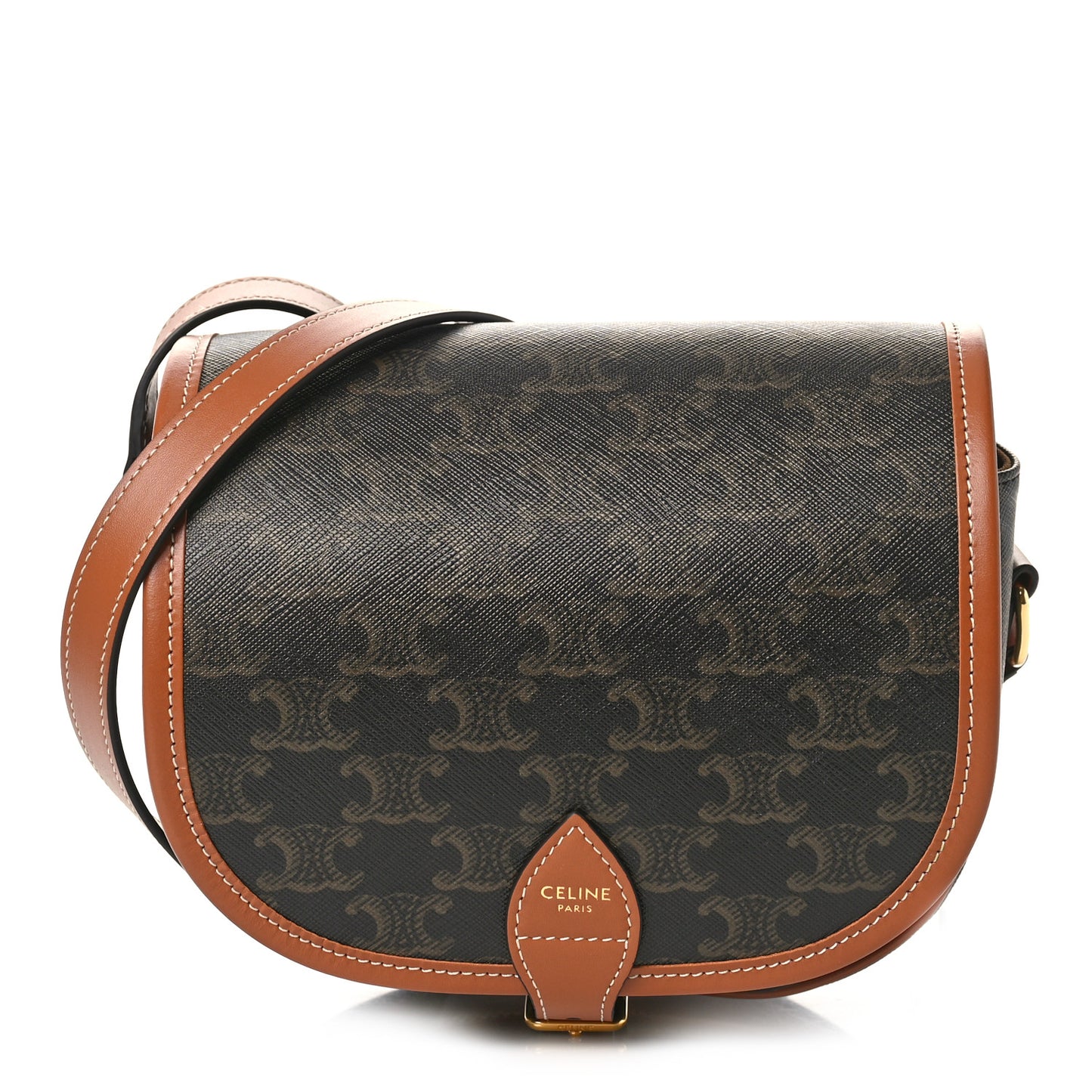 Triomphe Canvas Medium Folco Bag Tan