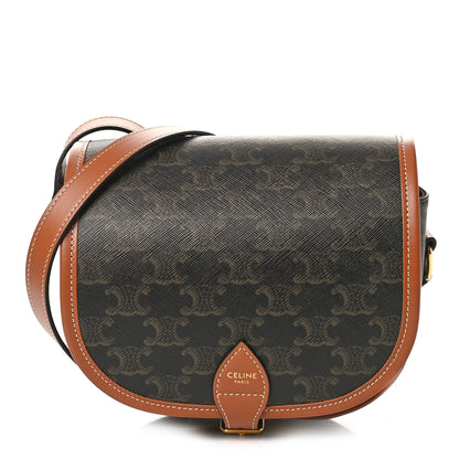 Celine Triomphe Canvas Medium Folco Bag Tan 1 of 8