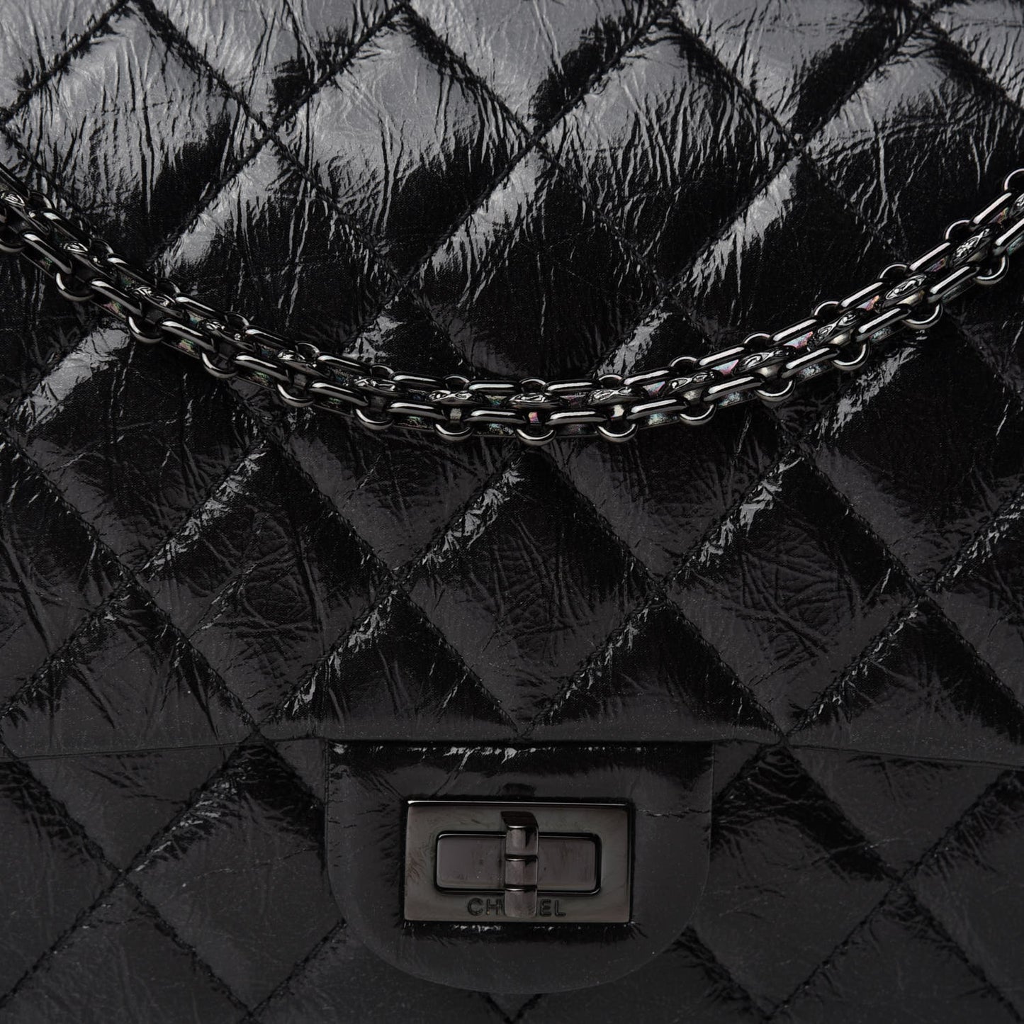 Glazed Calfskin Quilted 2.55 Reissue 226 Flap So Black
