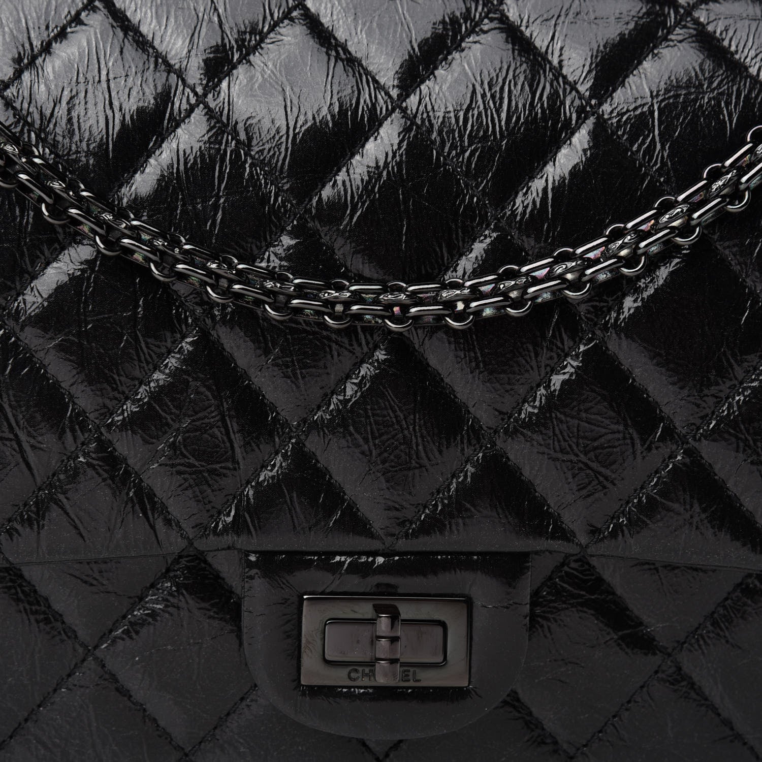 Chanel Glazed Calfskin Quilted 2.55 Reissue 226 Flap So Black 11 of 11