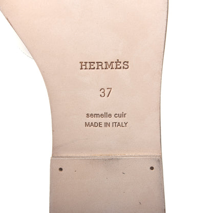 Hermes Faubourg Rainbow Oran Sandals 37 White Multicolore 8 of 15