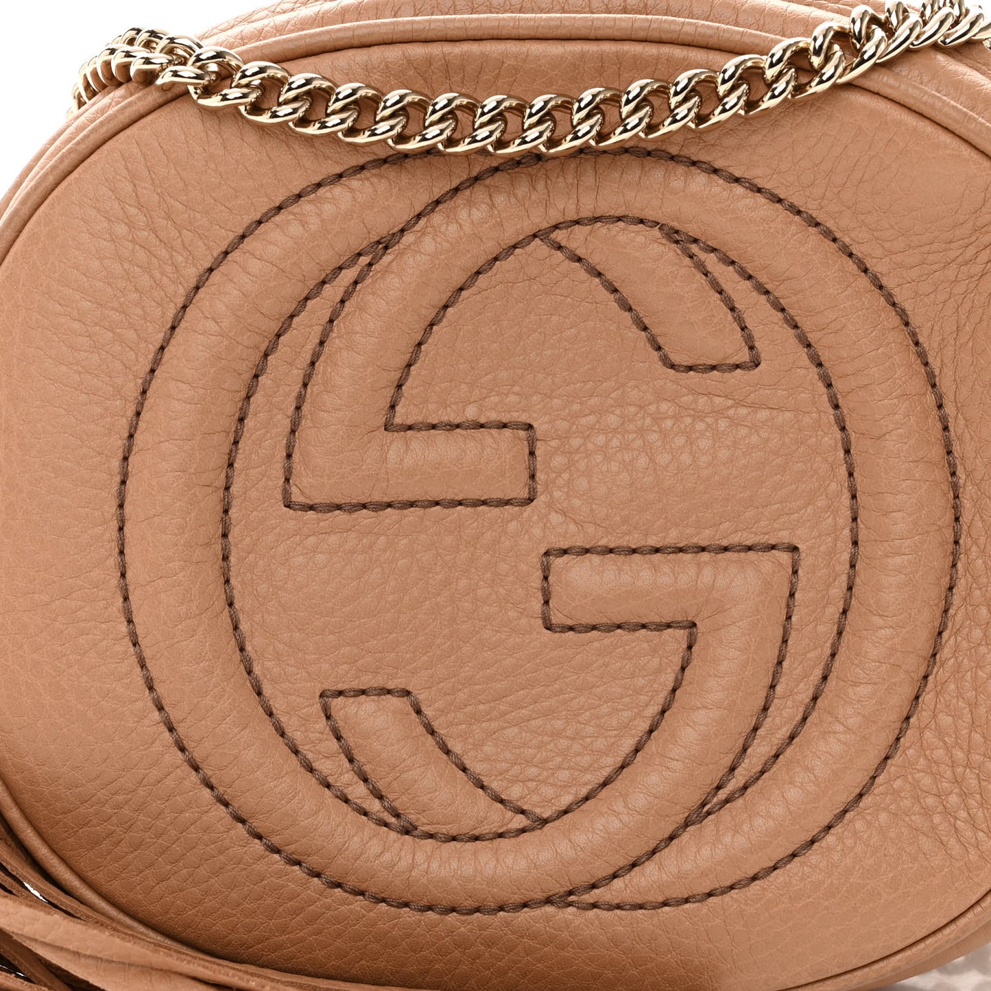 Pebbled Calfskin Mini Soho Chain Bag Camelia