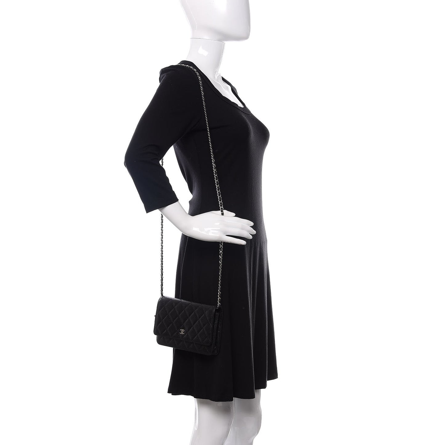 Caviar Quilted Wallet On Chain WOC Black