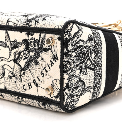 Christian Dior Canvas Embroidered Zodiac Toile De Jouy Medium Lady D-Lite Latte 9 of 10