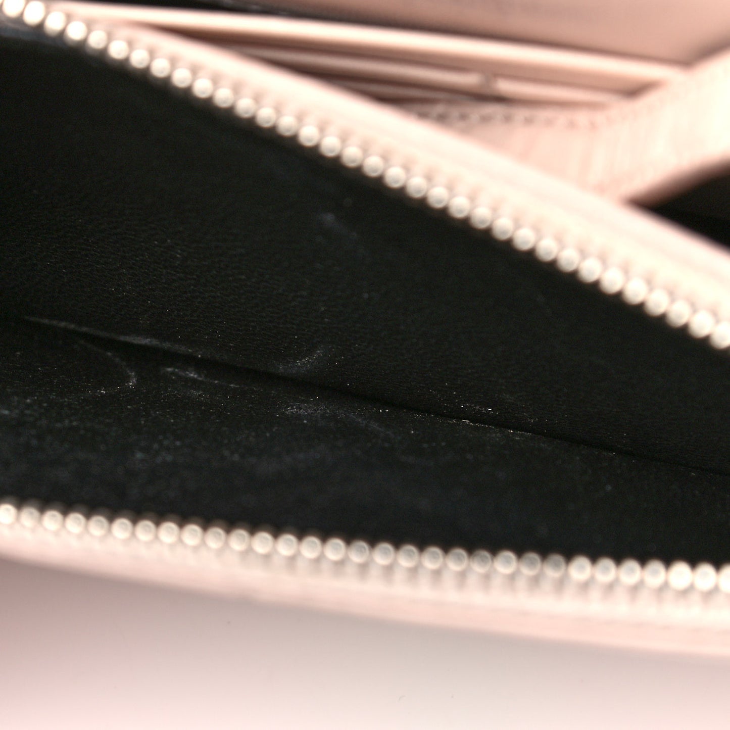 Calfskin Crocodile Embossed Kate Monogram Tassel Chain Wallet Powder Pink