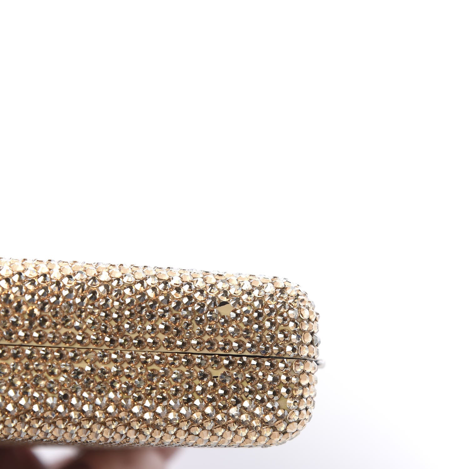 Judith Leiber Swarovski Crystal Minaudiere Clutch Silver Gold 9 of 14