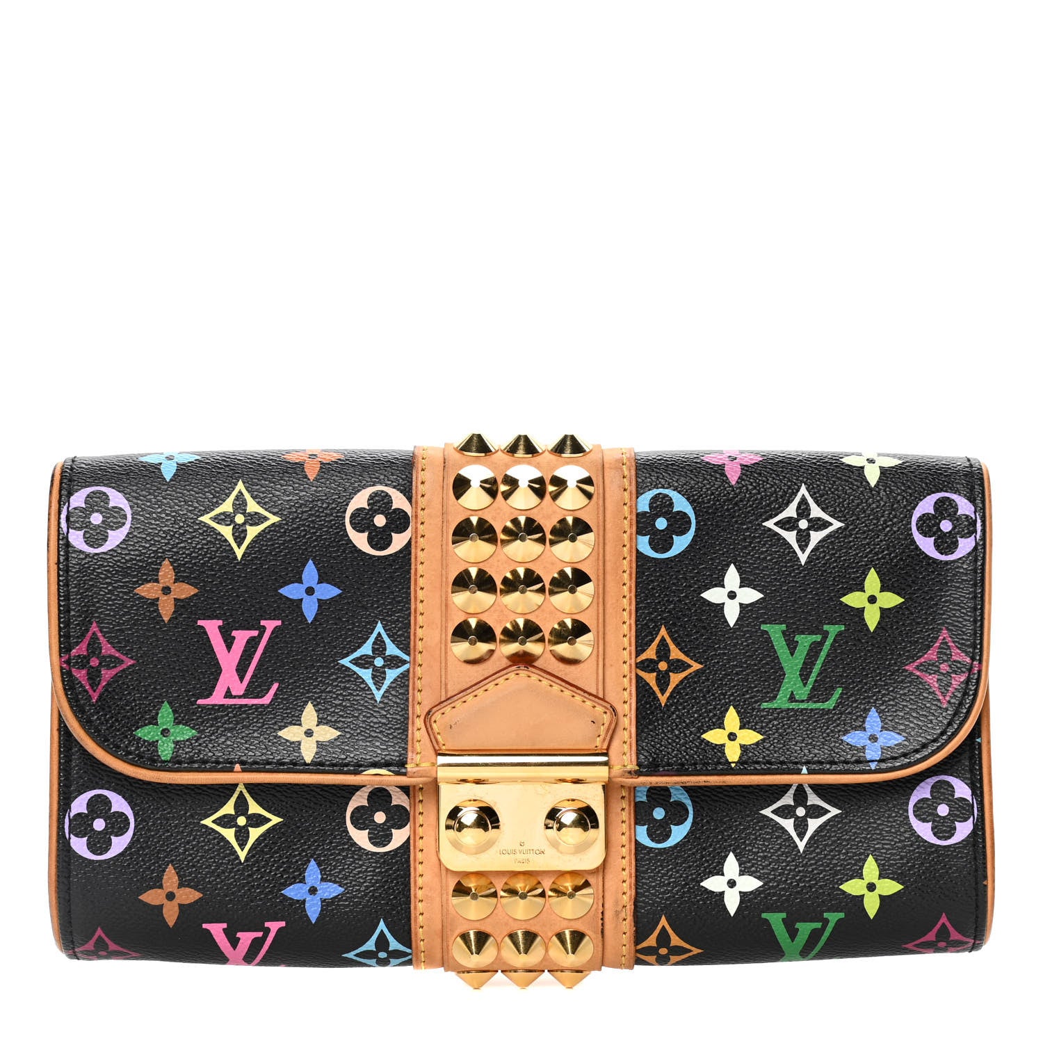 Louis Vuitton Monogram Multicolor Courtney Clutch Black 1 of 7