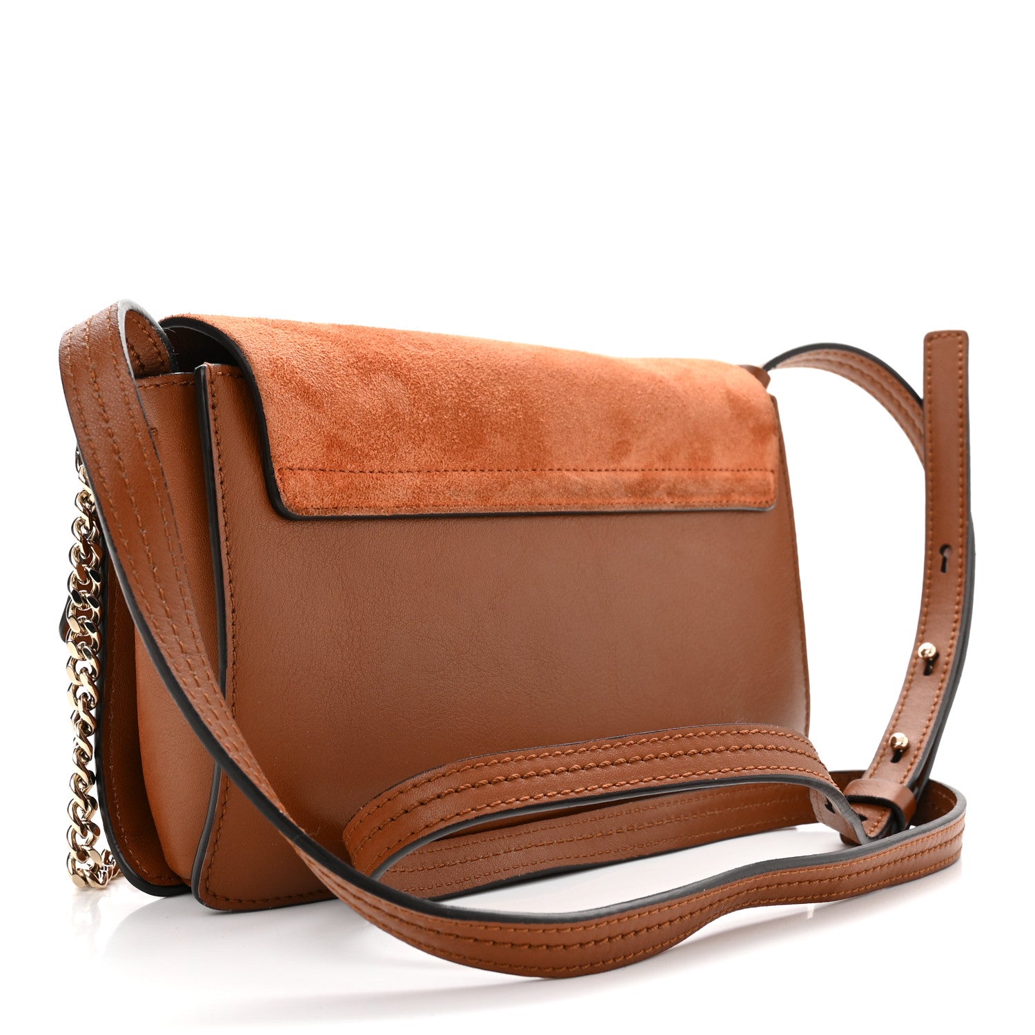 Chloe Suede Calfskin Small Faye Shoulder Bag Tobacco 2 of 10