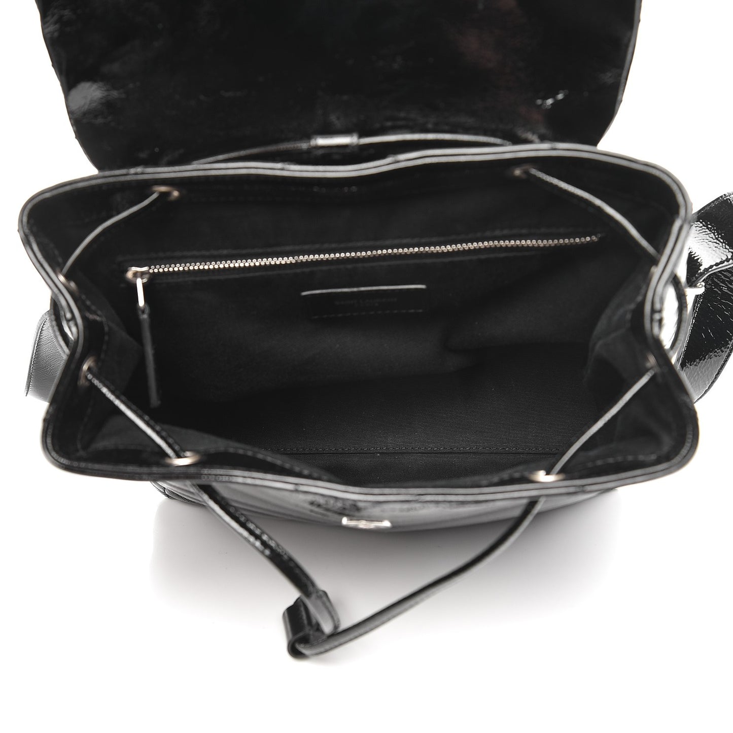 Patent Y Quilted Monogram Small Loulou Backpack Black