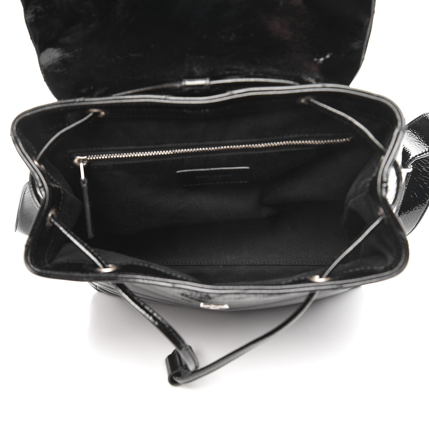 Saint Laurent Patent Y Quilted Monogram Small Loulou Backpack Black 5 of 7