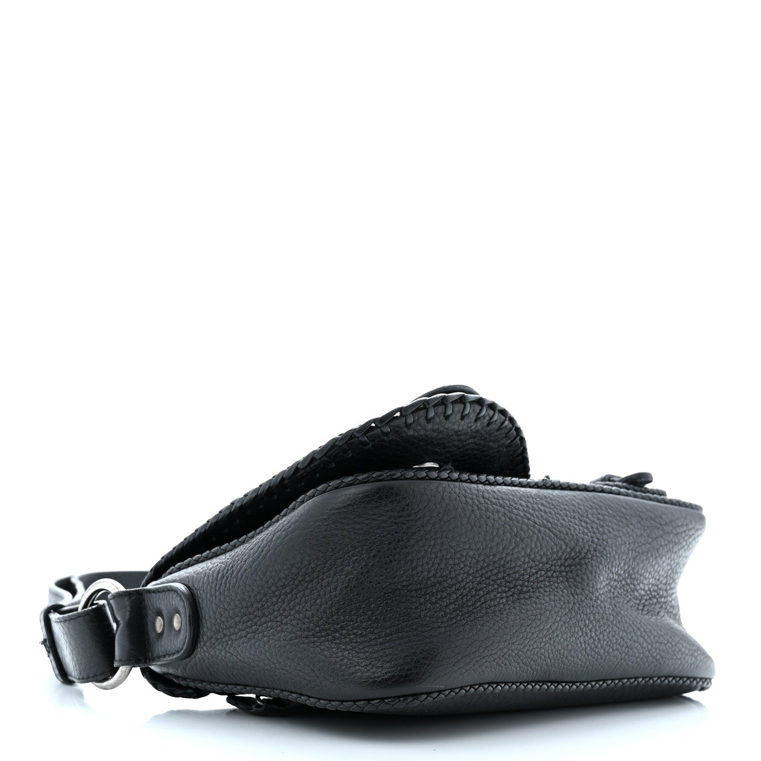 Christian Dior Pebbled Calfskin Mini Gaucho Crossbody Bag Black 4 of 15