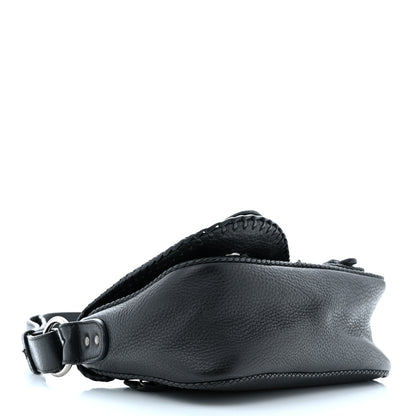 Christian Dior Pebbled Calfskin Mini Gaucho Crossbody Bag Black 4 of 15