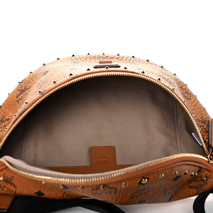 MCM Visetos Medium Studded Fursten Belt Bag Cognac 4 of 9