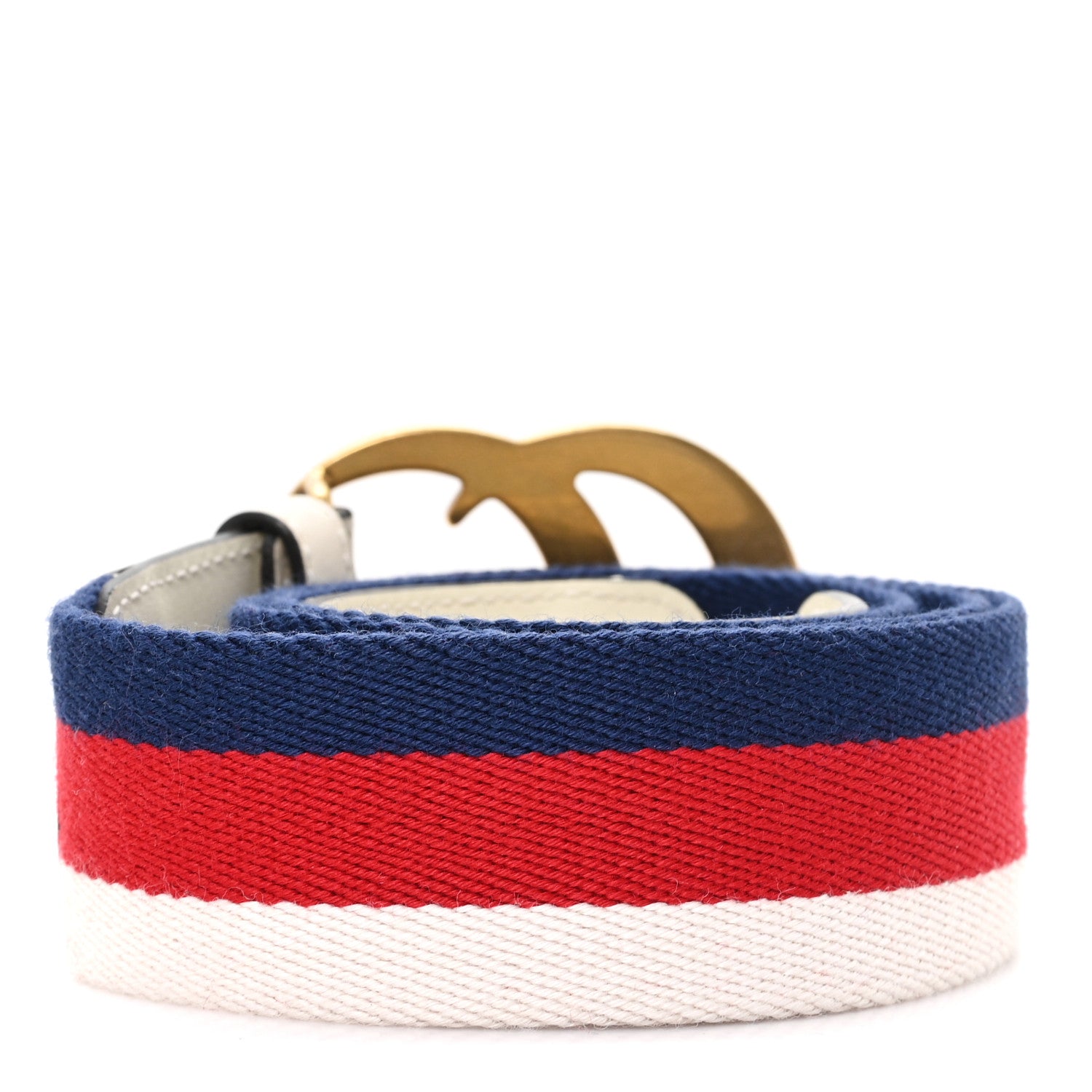 Gucci Nylon Calfskin Sylvie Web Double G 40mm Belt 95 38 Mystic White Hibiscus Red Maritime 2 of 4