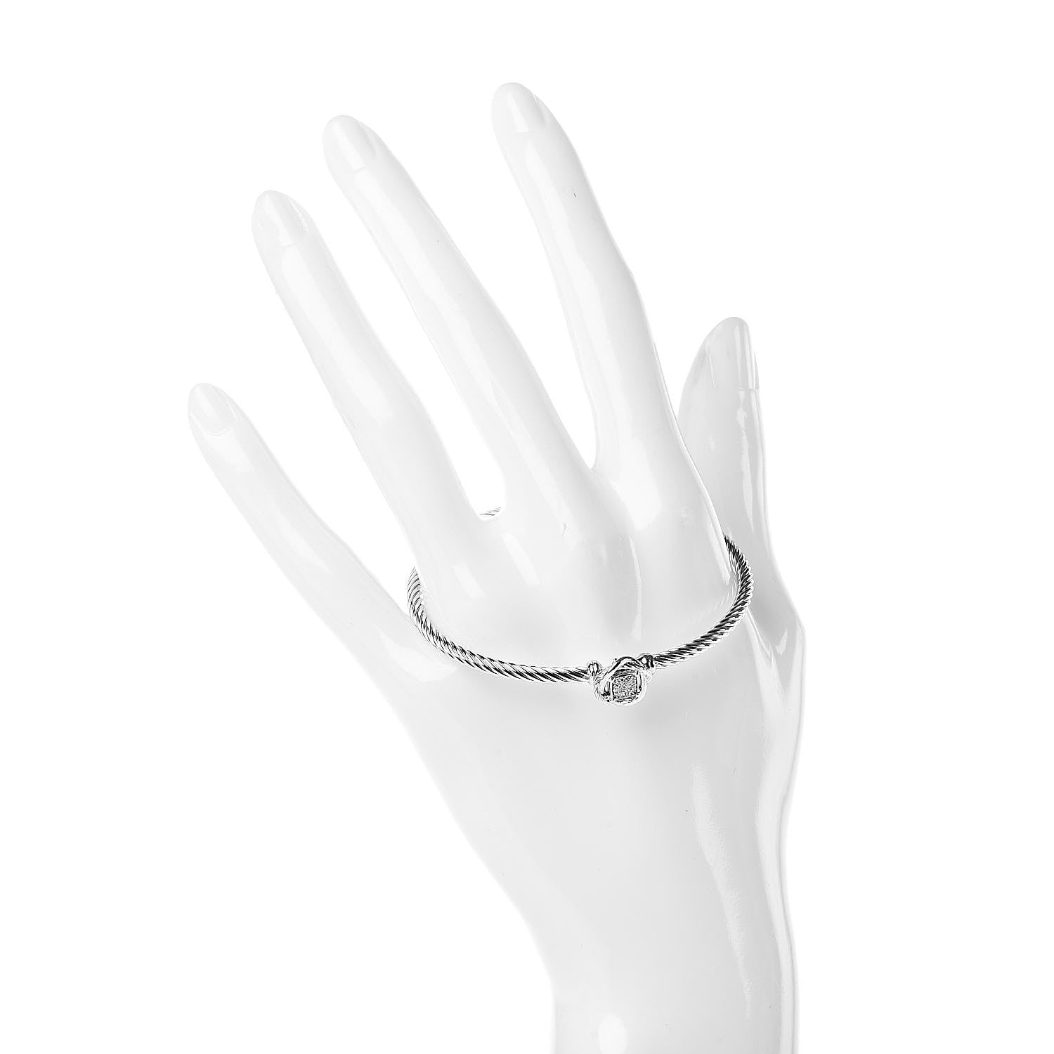 David Yurman Sterling Silver Diamond 3mm Infinity Bracelet 2 of 4