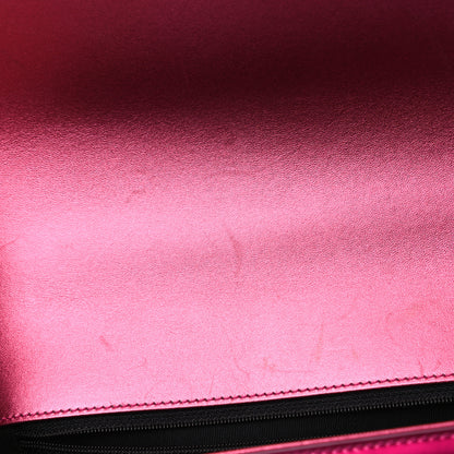 Chanel Metallic Patent Quilted New Medium Boy Flap Fuchsia 5 of 9