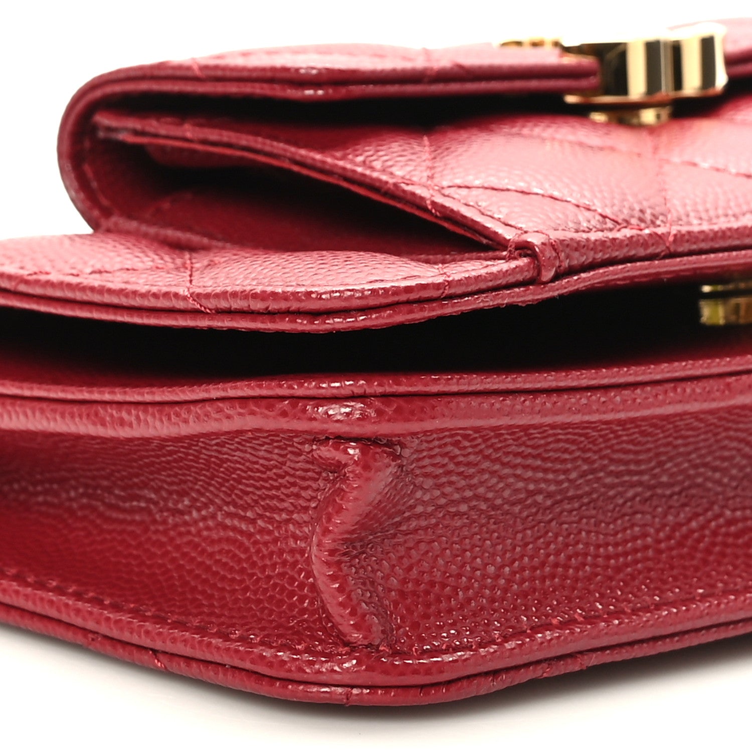 Chanel Caviar Quilted Pocket Twins Clutch With Chain Burgundy 10 of 12