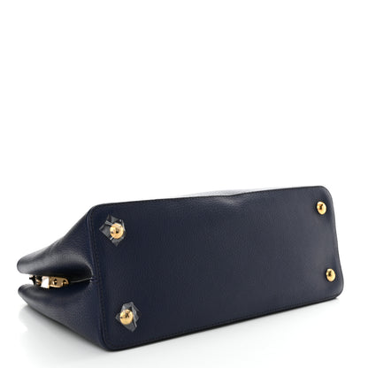 Louis Vuitton Taurillon Snakeskin Capucines GM Blue 4 of 9