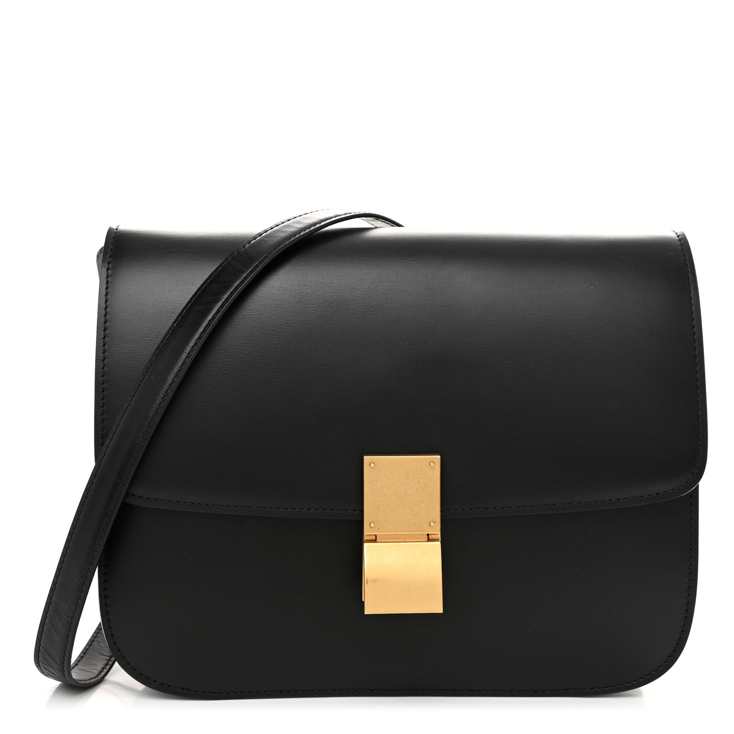 Celine Liege Calfskin Medium Classic Box Flap Bag Black 1 of 9