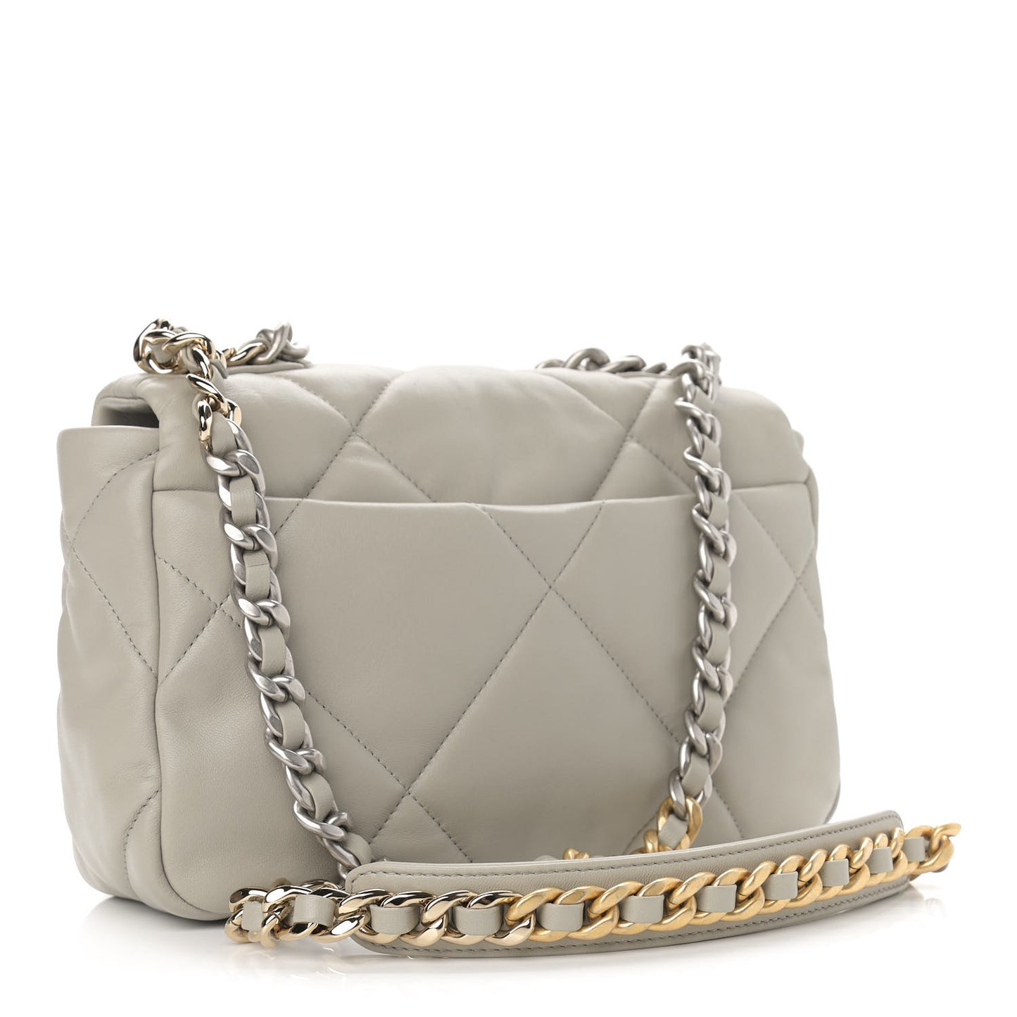 Lambskin Quilted Medium Chanel 19 Flap Grey