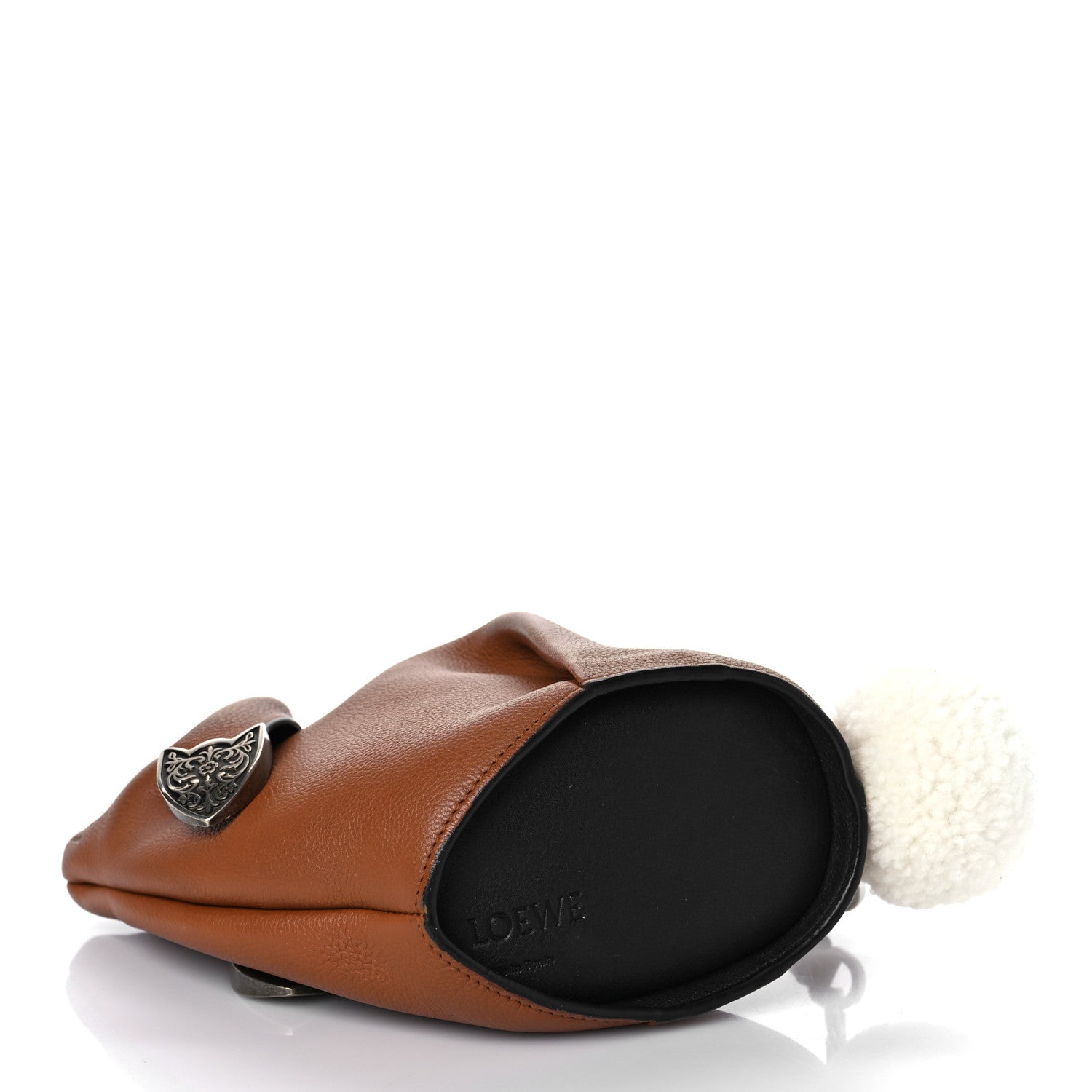 Loewe Calfskin Shearling Mini Bunny Western Crossbody Bag Walnut 5 of 9