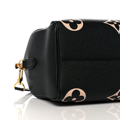 Louis Vuitton Empreinte Monogram Giant Speedy Bandouliere 25 Black Beige 7 of 9