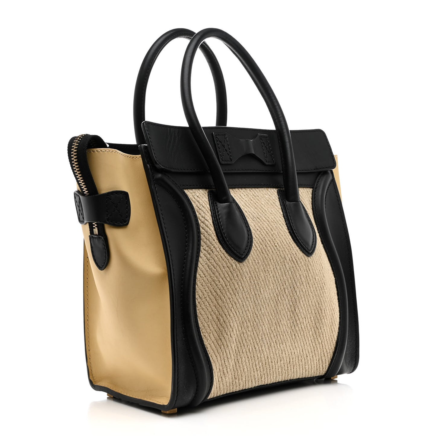 Canvas Smooth Calfskin Micro Tri-Color Luggage Beige