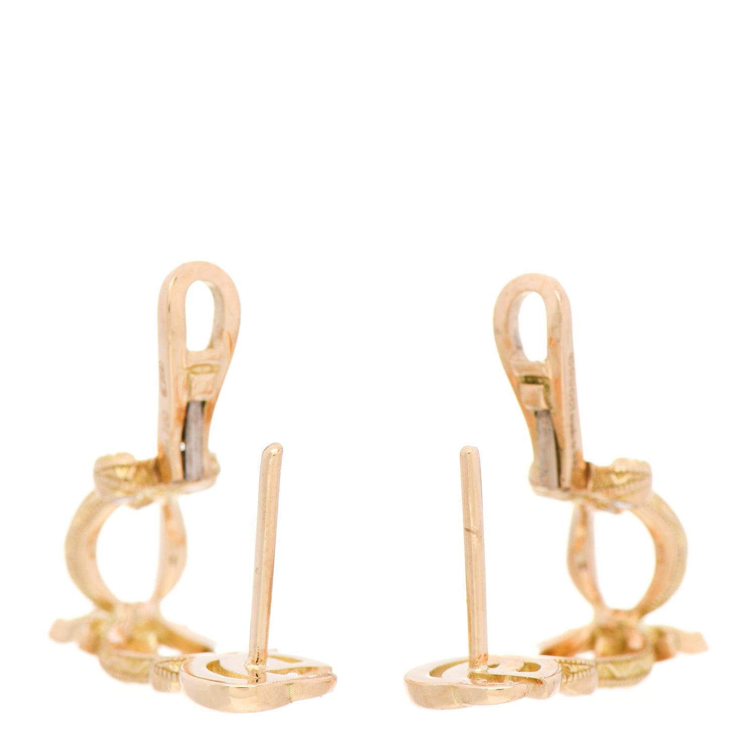 Gucci 18K Yellow Gold Diamond Flora Pave Earrings 3 of 6