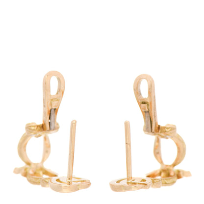 Gucci 18K Yellow Gold Diamond Flora Pave Earrings 3 of 6