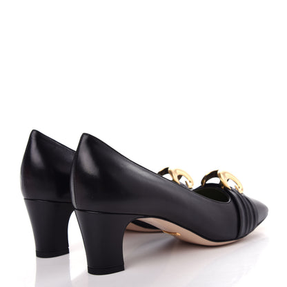 Gucci Malaga Kid Half Moon GG Square Toe Pumps 39 Black 4 of 11